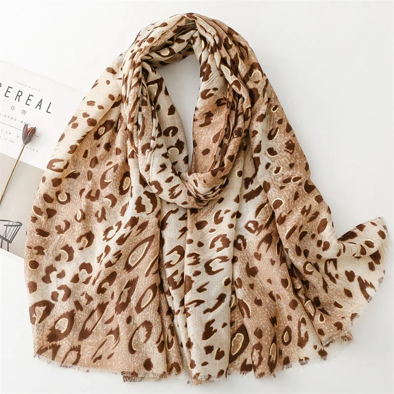 

Осенне-зимний хлопковый льняной модный шарф, женский шейный платок в горошек с леопардовым принтом, теплый элегантный шелковый шарф, женская дизайнерская шаль