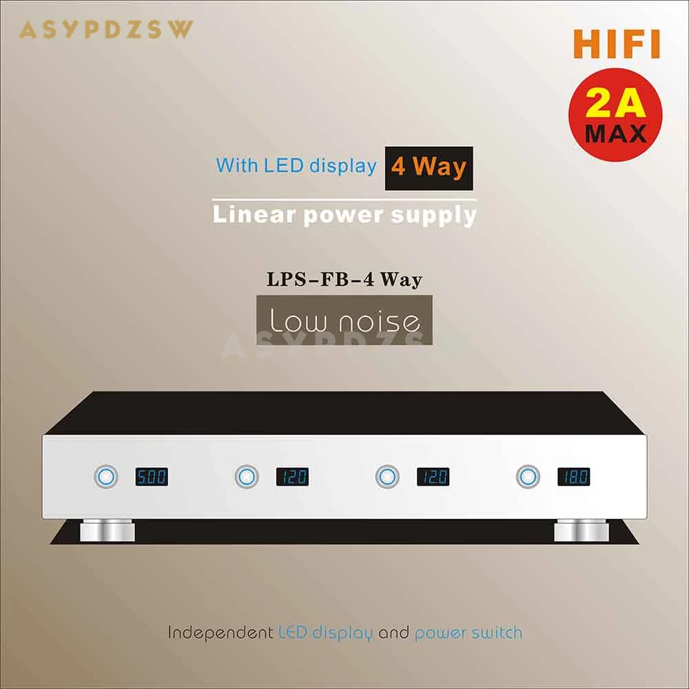 

HIFI LPS-FB-4 Way Fully discrete MOS Low Noise linear power supply DC 5V+12V+12V+18V With LED 2A