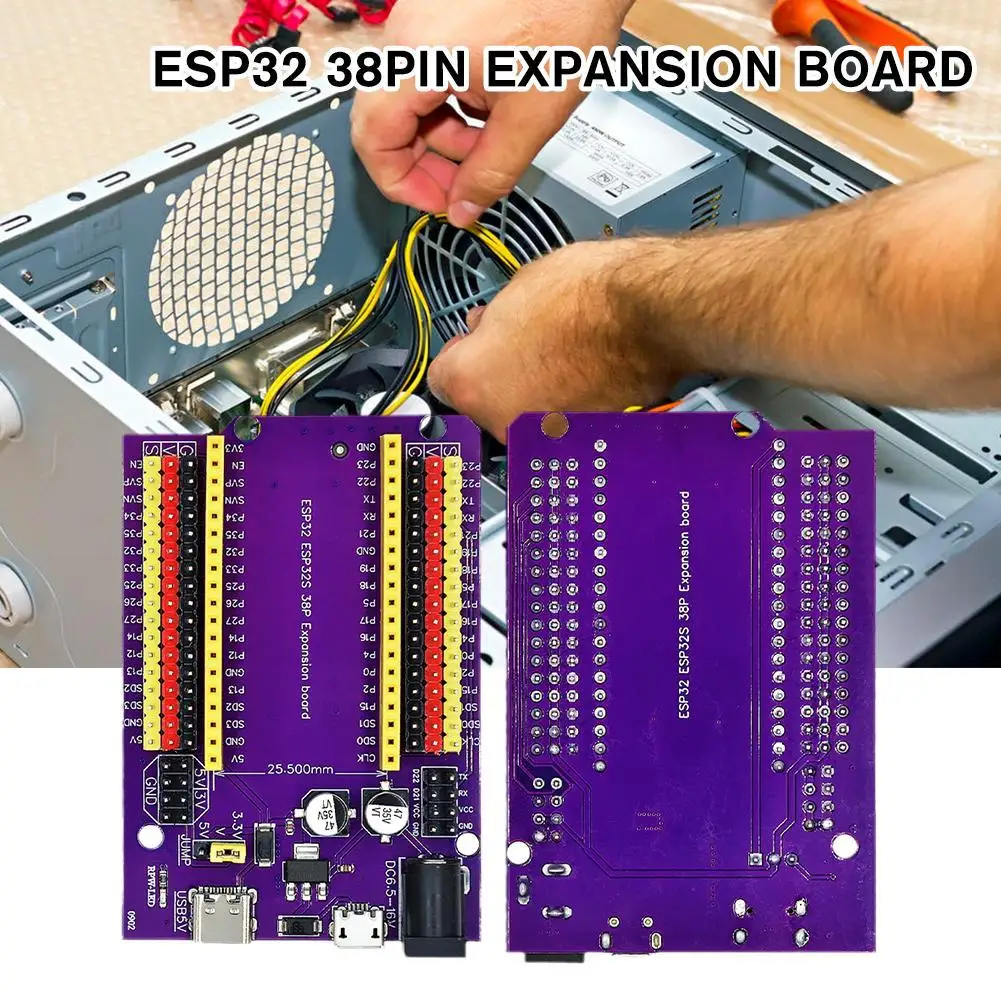 Плата расширения ESP32 38Pin, совместимая с фотовспышкой/32U ESP32, плата расширения, разработка Wi-Fi ESP32 WROVER Bluetoo D6M9
Плата расширения ESP32 38Pin, совместимая с фотовспышкой/32U ESP32, плата расширения, разработка Wi-Fi ESP32 WROVER Bluetoo D6M9