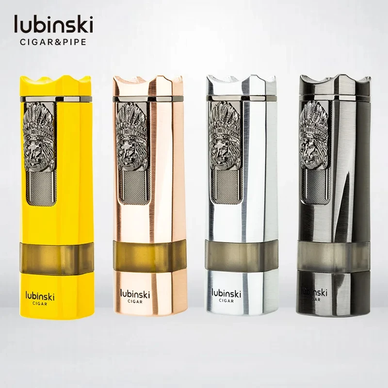 

LUBINSKI Metal Outdoor Windproof Gas Lighter Multifunctional with Opener Cigarette Tray Portable Cigar Lighter High-end Gifts