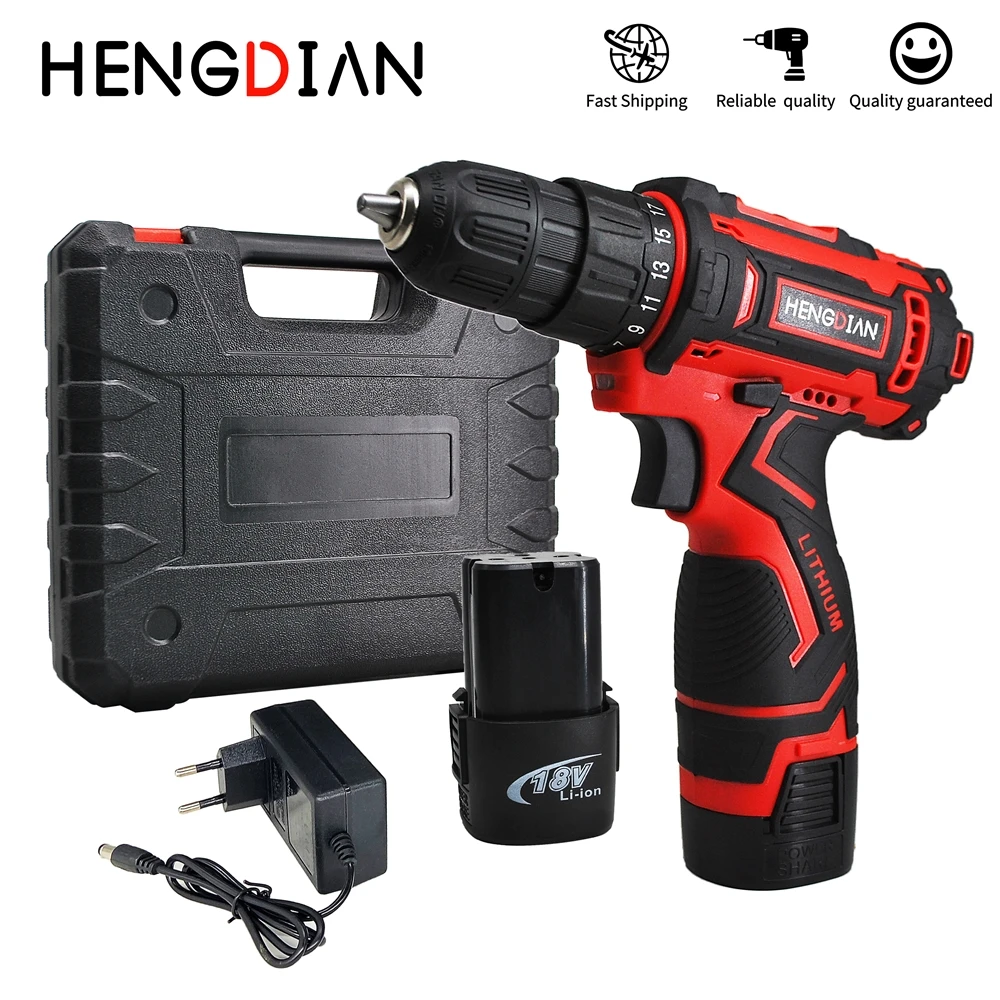 18V 10mm Cordless Electric Drill Mini Wireless Drill Driver Screwdriver Impact Lithium Battery Hand Tool
18V 10mm Cordless Electric Drill Mini Wireless Drill Driver Screwdriver Impact Lithium Battery Hand Tool