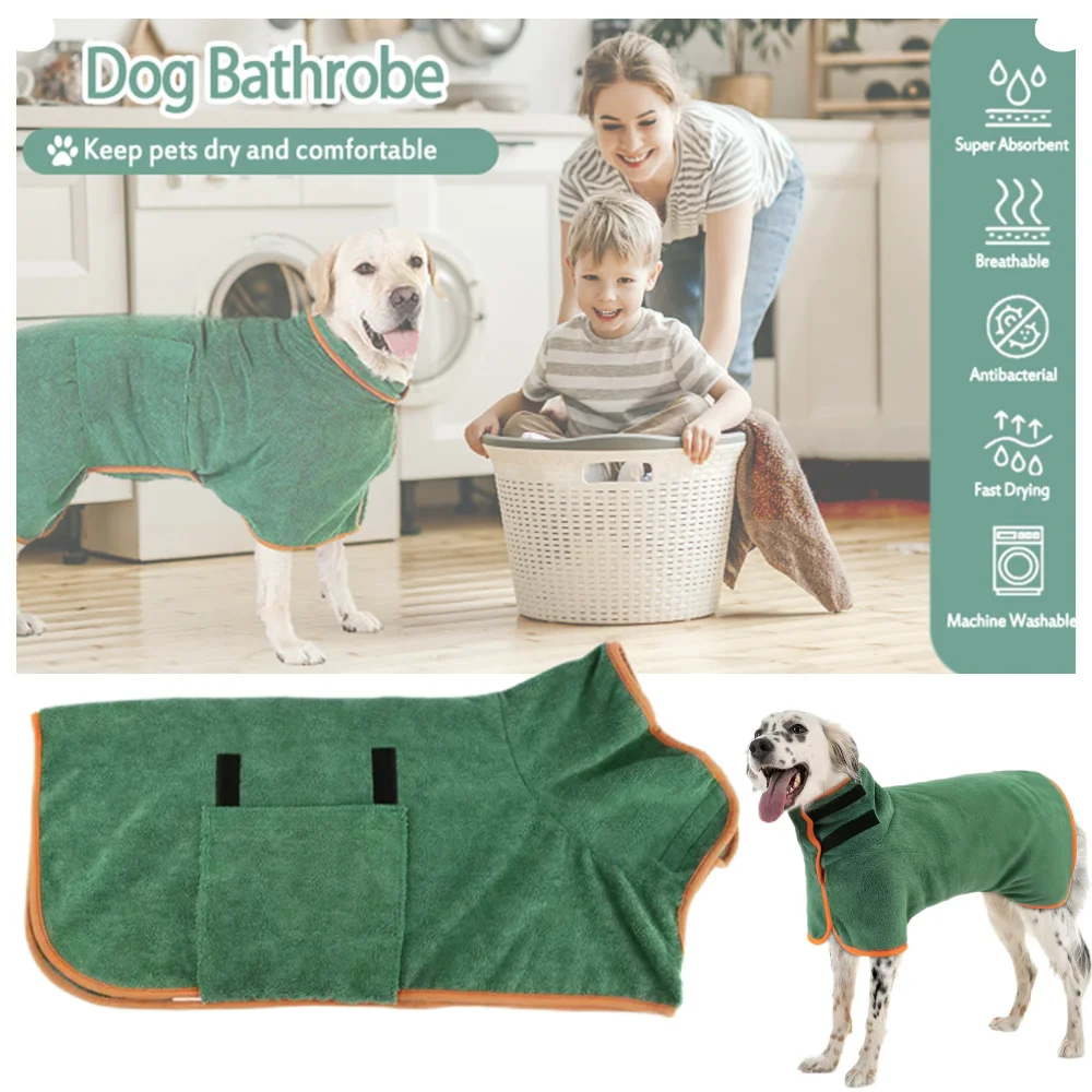 

Dog Towel Microfiber Dog Bathrobe Prevents Water Splashes Pet Towel Absorbent Cat Towel Pet Cleaning Bath Bags Robe Adjustable