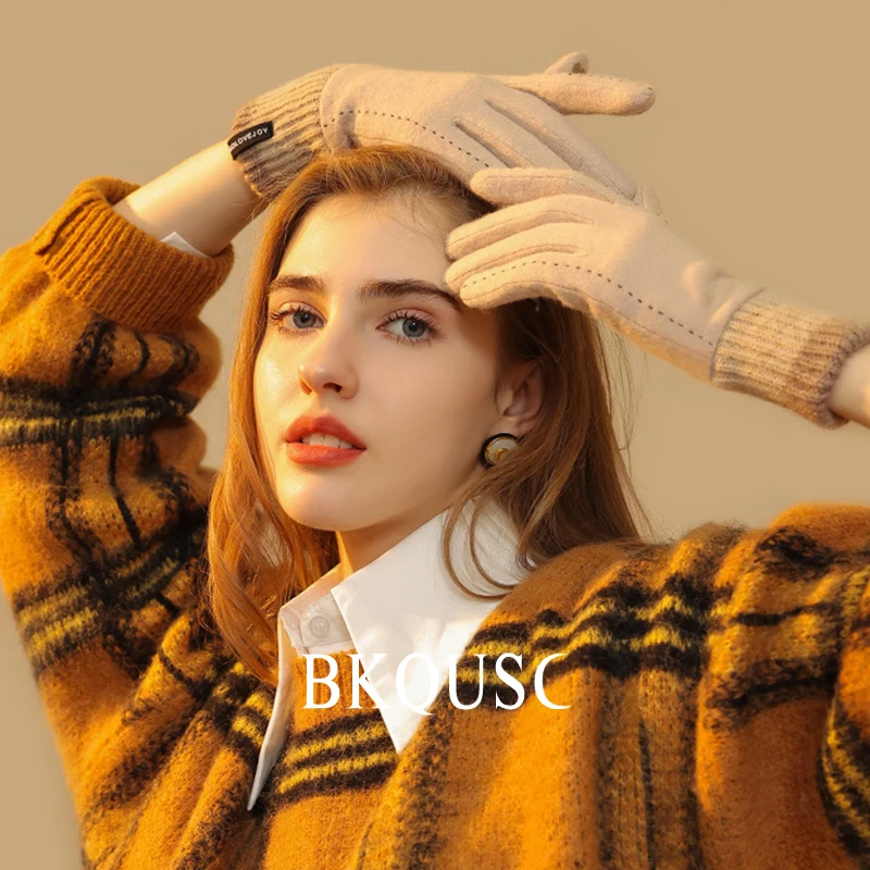 Fashion Wool Knitted Women's Gloves Winter Warm Outdoor Windproof Cashmere Gloves Lady Thick Full Finger Touch Screen Mittens
Fashion Wool Knitted Women's Gloves Winter Warm Outdoor Windproof Cashmere Gloves Lady Thick Full Finger Touch Screen Mittens
