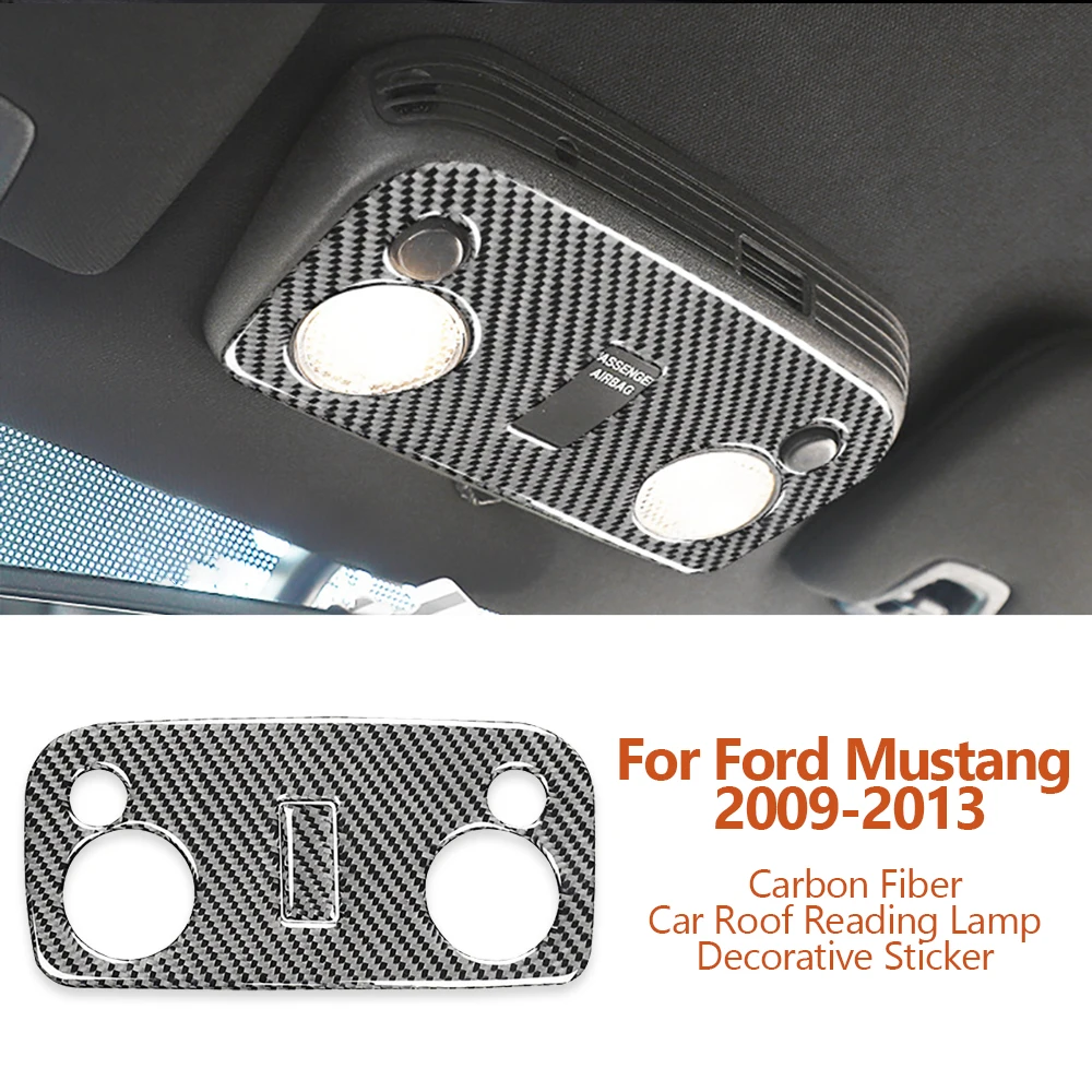 

For Ford Mustang 2009-2013 Styling Carbon Fiber Car Roof Reading Lamp Panel Decorative Stickers Auto Interior Modify Accesorios