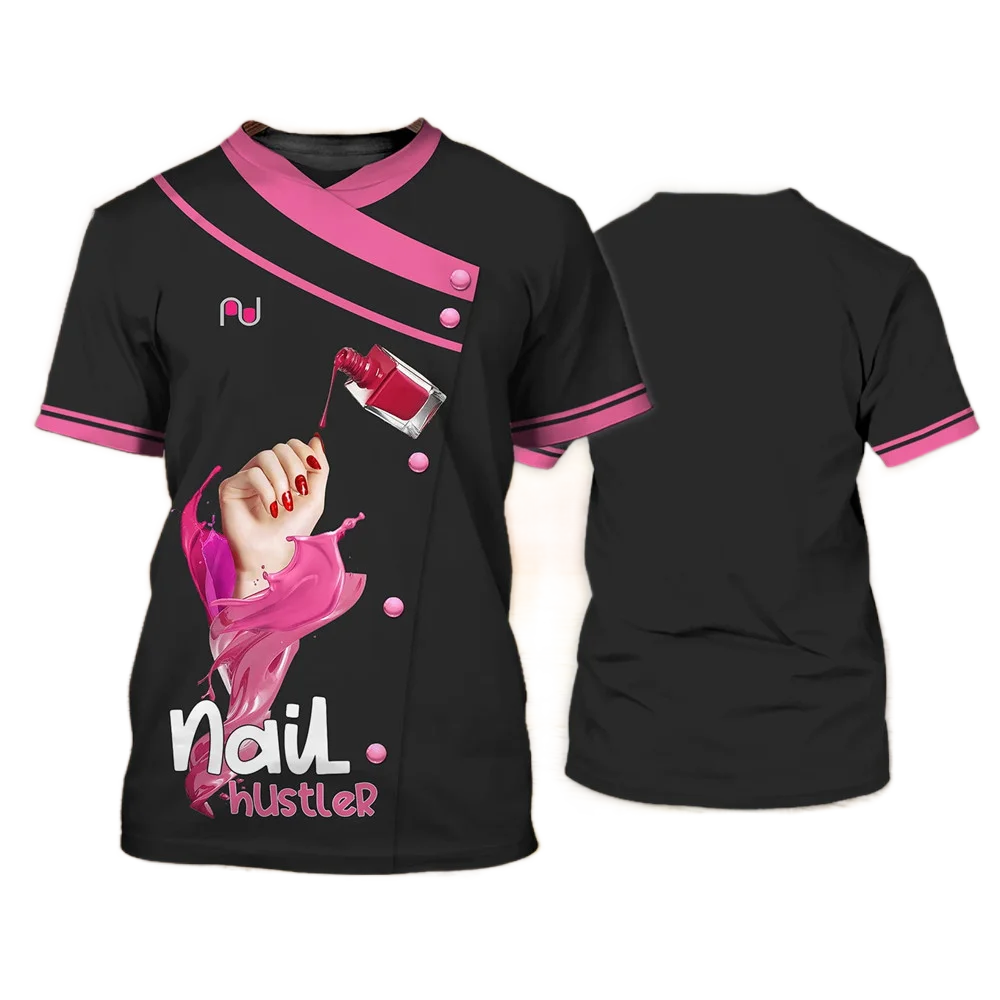 Nail polish beautician work clothes 3D printing summer fashion casual shirt Harajuku short sleeve pullover T-shirt clothing
Nail polish beautician work clothes 3D printing summer fashion casual shirt Harajuku short sleeve pullover T-shirt clothing