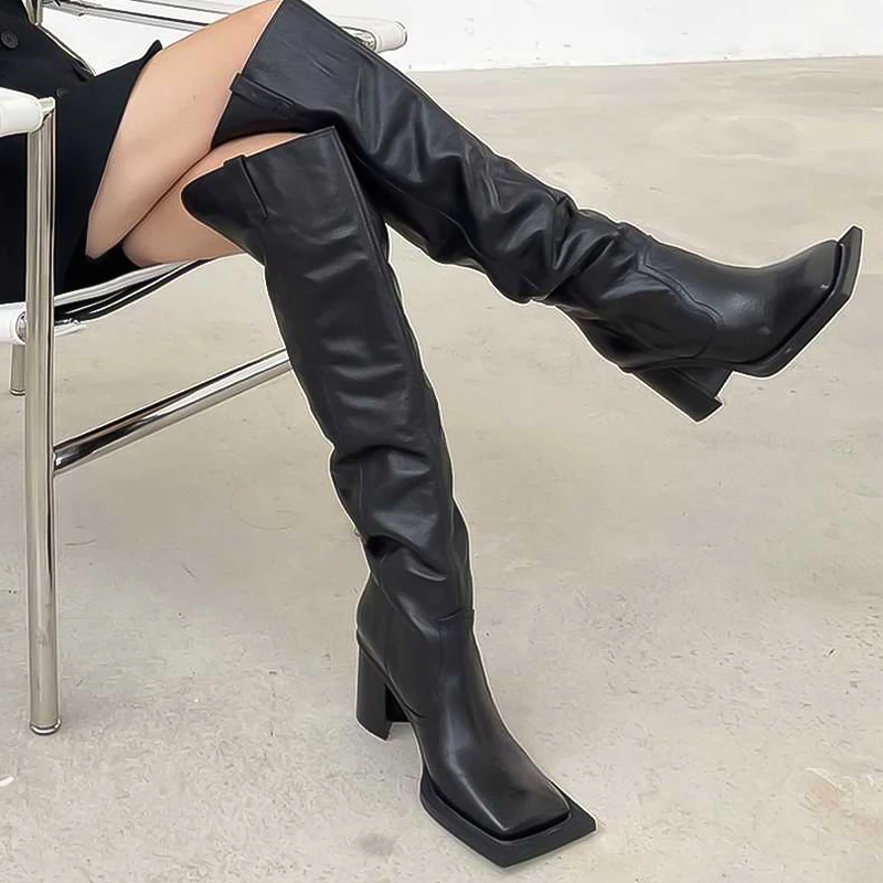 Boots women's knee-length 2023 new thick heel slim leather Meiya boots versatile high riding boots
Boots women's knee-length 2023 new thick heel slim leather Meiya boots versatile high riding boots