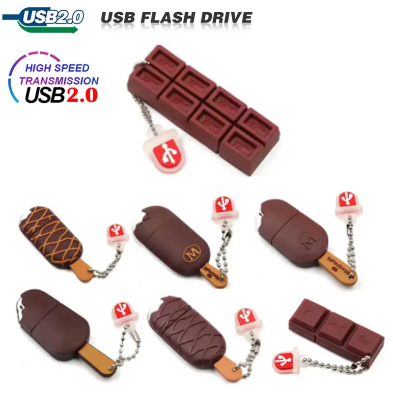 Cartoon Ice Cream 32GB USB 2.0 Flash Drive 4G 8G 16GB 128GB 64G Chocolate Pen Drives Wholesale Memory Stick Real Capacity U Disk
Cartoon Ice Cream 32GB USB 2.0 Flash Drive 4G 8G 16GB 128GB 64G Chocolate Pen Drives Wholesale Memory Stick Real Capacity U Disk