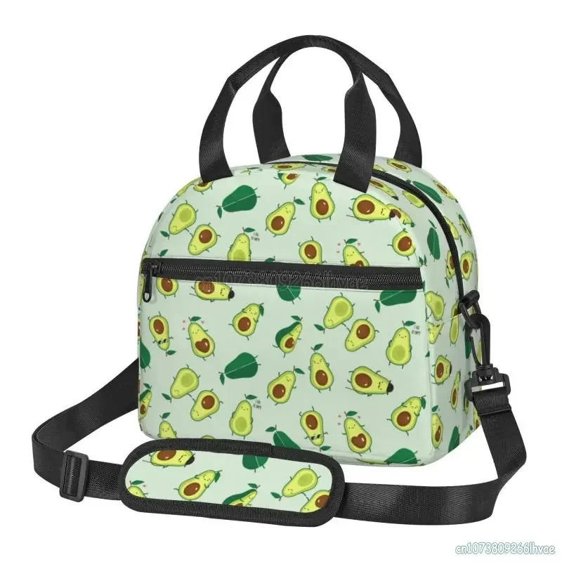 

Cute Avocado Print Insulated Lunch Bag for Women Cooler Bento Tote Bag Thermal Food Lunch Box for School Work Travel Picnic