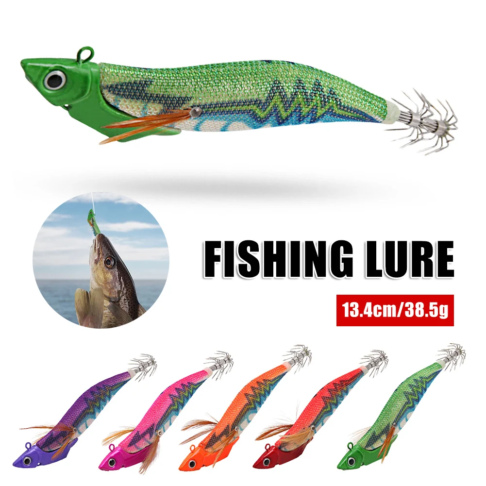 13.4cm/38.5g Luminous Squid Lure Wood Shrimp Jig Octopus Lure Sea Fishing Cuttlefish Artificial Bait Jigging Fishing Lure Tackle
13.4cm/38.5g Luminous Squid Lure Wood Shrimp Jig Octopus Lure Sea Fishing Cuttlefish Artificial Bait Jigging Fishing Lure Tackle