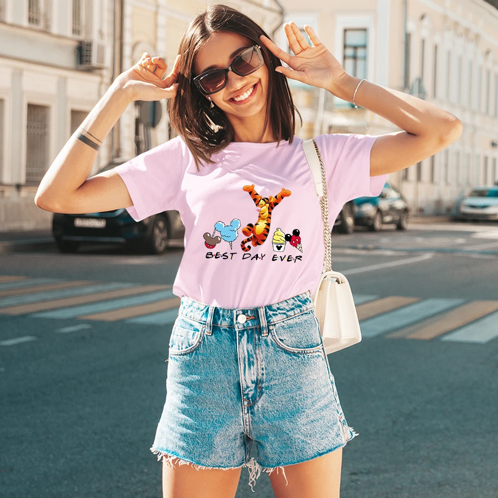 Disney Winnie the Pooh Tigger Print Women Clothes Best Day Ever Shirt Pink Short Sleeve O-neck Tee Shirt Femme Dropshipping
Disney Winnie the Pooh Tigger Print Women Clothes Best Day Ever Shirt Pink Short Sleeve O-neck Tee Shirt Femme Dropshipping