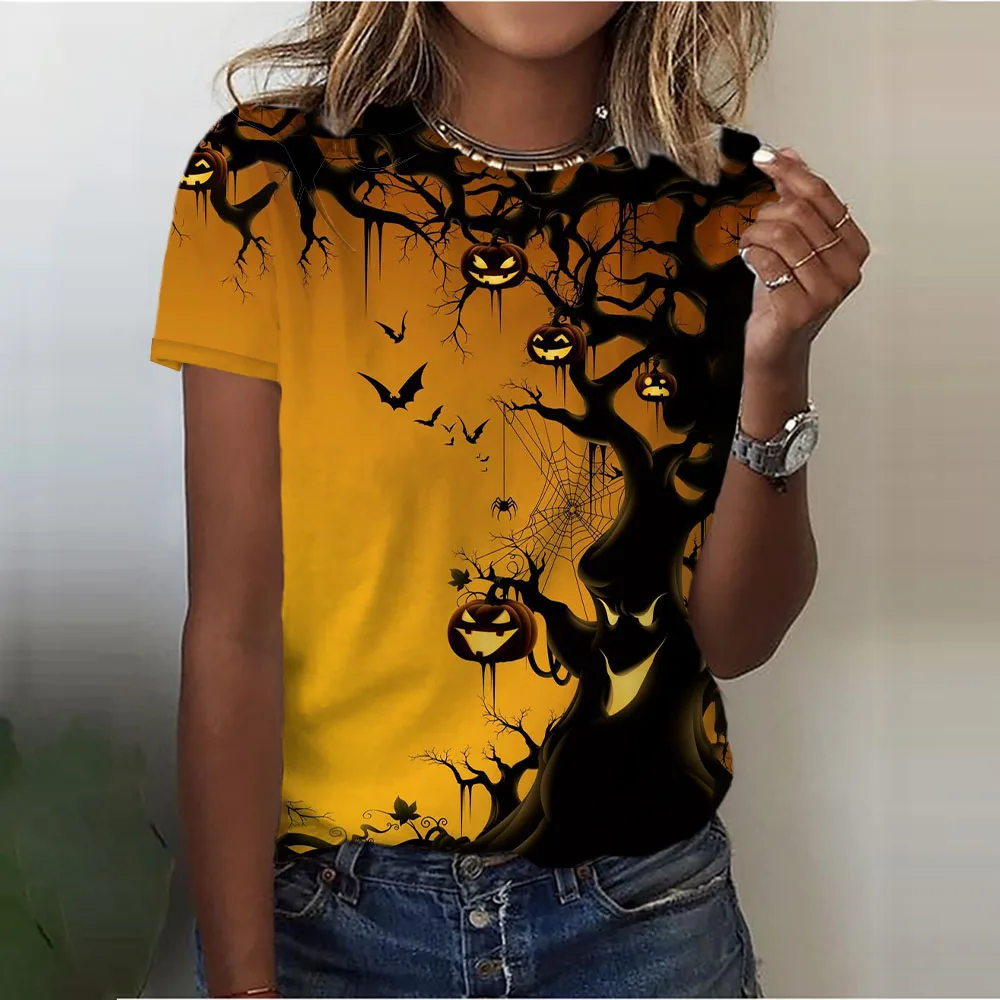 Halloween Mickey Minnie Anime Candy Pumpkin Pattern Kids Short Sleeve T-Shirt Summer Sexy Women's Round Neck Casual Fashion Tops 
Halloween Mickey Minnie Anime Candy Pumpkin Pattern Kids Short Sleeve T-Shirt Summer Sexy Women's Round Neck Casual Fashion Tops