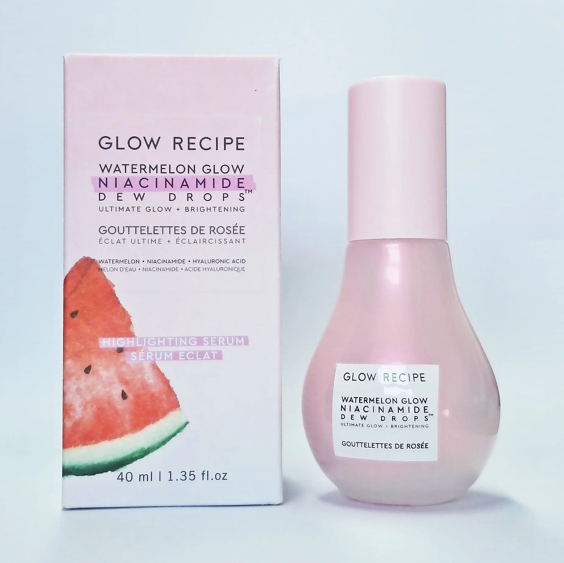 

Glow Recipe Watermelon Niacinamide Dew Drops Highlighting Serum Eclat 40ml Brightening Hyaluronic Acid