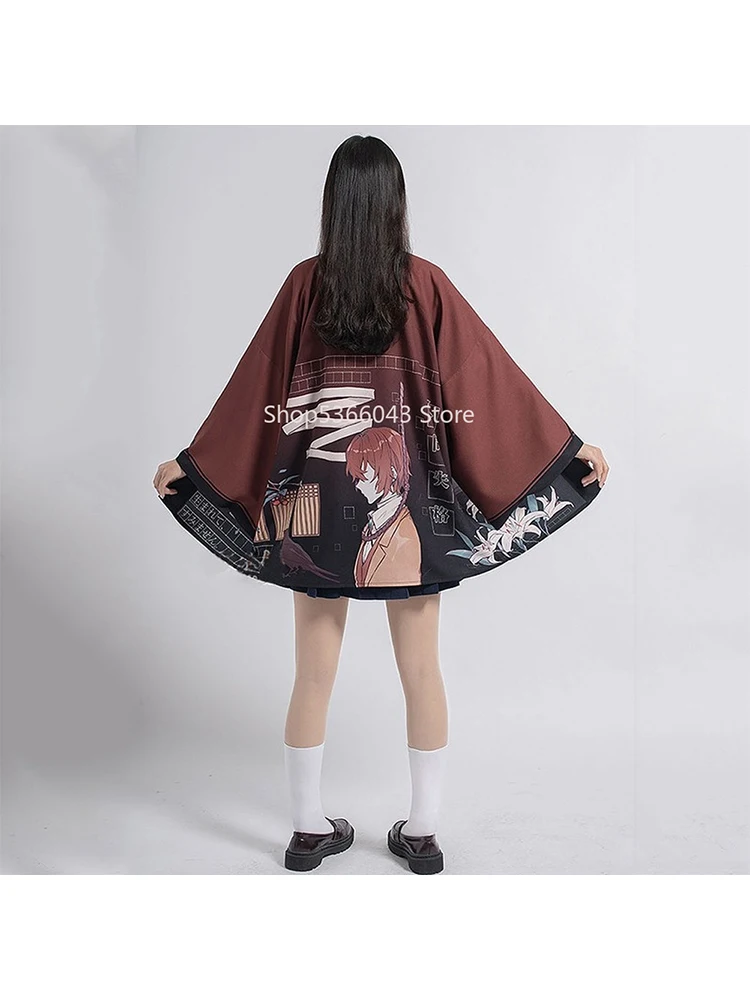 Anime Bungou Stray Dogs Japanese Kimonos Woman Kimono Cardigan Osamu Dazai Cosplay Shirt Blouse For Women Yukata Summer Kimono
Anime Bungou Stray Dogs Japanese Kimonos Woman Kimono Cardigan Osamu Dazai Cosplay Shirt Blouse For Women Yukata Summer Kimono
