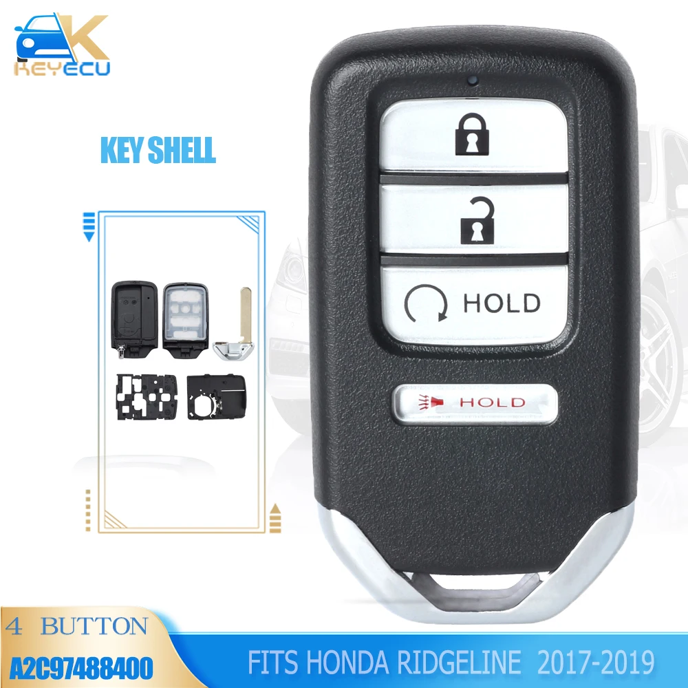 KEYECU 4 Button Smart Remote Key Shell Case Fob for Honda Ridgeline 2017 2018 2019 KR5V2X, A2C97488400
KEYECU 4 Button Smart Remote Key Shell Case Fob for Honda Ridgeline 2017 2018 2019 KR5V2X, A2C97488400
