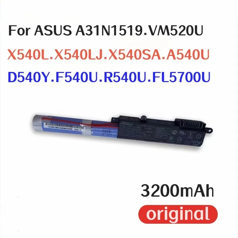 100% Оригинальный аккумулятор 3200 мАч для ноутбука ASUS A31N1519 VM520U X540L X540LJ X540SA A540U D540Y F540U R540U FL5700U
100% Оригинальный аккумулятор 3200 мАч для ноутбука ASUS A31N1519 VM520U X540L X540LJ X540SA A540U D540Y F540U R540U FL5700U