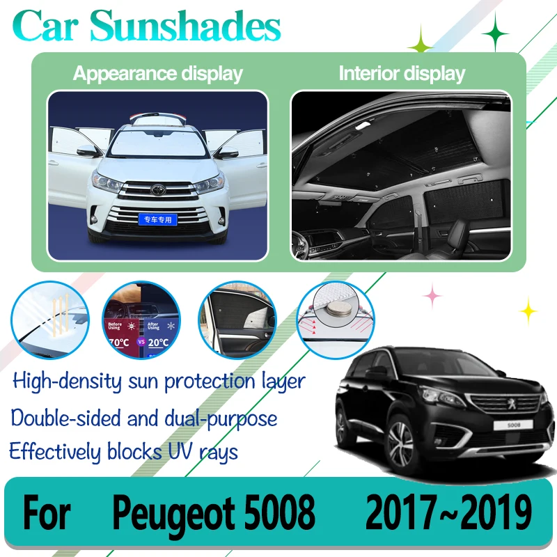 

For Peugeot 5008 Accessories 2019 2018 2017 P87 Car Full Covers Sun Visors Window Shading Sun Protector Covers Car Accessories