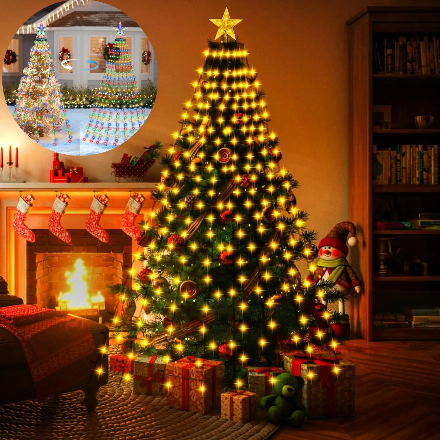 9 Modes 400 LED Christmas Tree Lights with Star Topper LED String Lights Ring Fairy Lights for Navidad Indoor Outdoor Xmas Decor
9 Modes 400 LED Christmas Tree Lights with Star Topper LED String Lights Ring Fairy Lights for Navidad Indoor Outdoor Xmas Decor