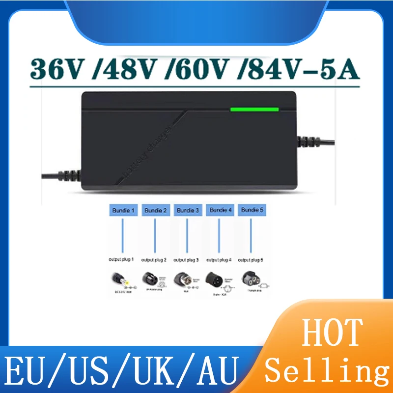 

lithium-ion battery pack 36V 48V 60V 72V 5A intelligent fast charging 42V 54.6V 67.2V 84V 5A charger 10S 13S 16S 20S New