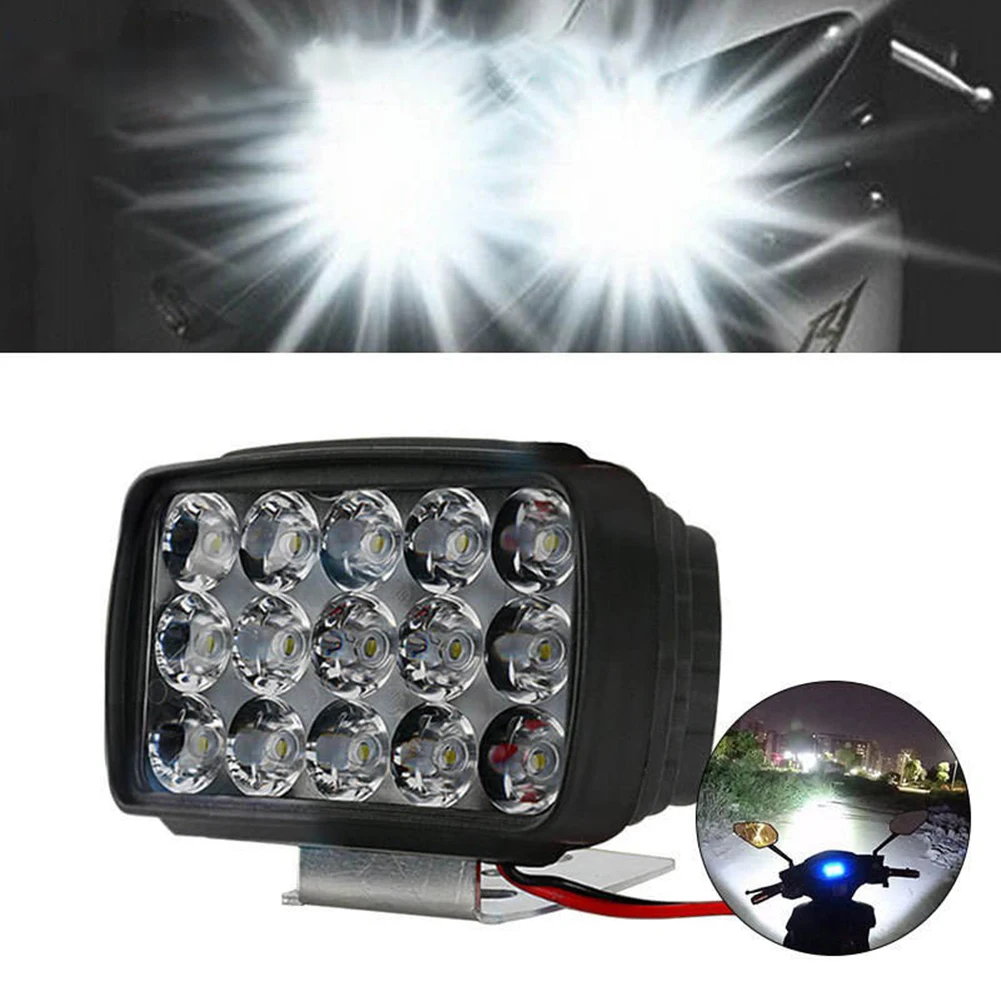Motorcycle Headlight 15 LED Driving Spot Light Fog White Motorbike ATV UTV Truck 6000-6500K White 2000LM Aluminum Alloy Waterpro
Motorcycle Headlight 15 LED Driving Spot Light Fog White Motorbike ATV UTV Truck 6000-6500K White 2000LM Aluminum Alloy Waterpro