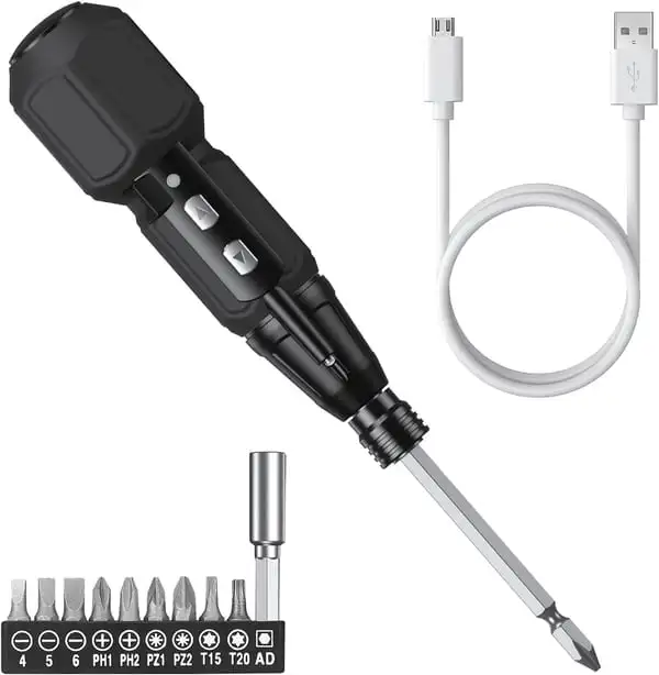 Electric Screwdriver Cordless 3.6V Mini Home Screwdriver with Magnetic Tip Work Light USB Rechargeable for DIY Household
Electric Screwdriver Cordless 3.6V Mini Home Screwdriver with Magnetic Tip Work Light USB Rechargeable for DIY Household