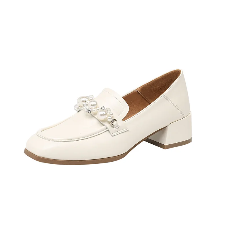 Female 2023 New Leather Spring and Autumn Thick and Soft Bottom British Style Small Leather Shoes Pearl Temperament Shoes.
Female 2023 New Leather Spring and Autumn Thick and Soft Bottom British Style Small Leather Shoes Pearl Temperament Shoes.