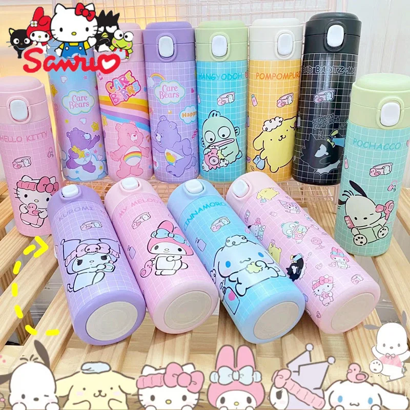 

Sanrio Melody Kuromi Hello Kitty Cinnamoroll Pochacco Thermos Cup Cartoon Rainbow 304 Stainless Steel Heated Student Water Cup