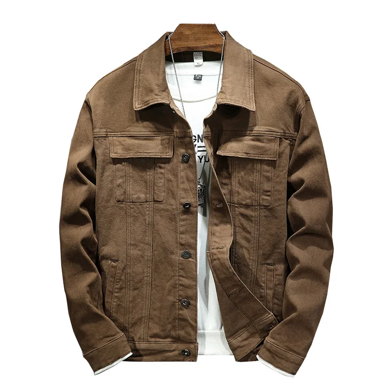 Men's Brown Denim Jacket 2023 spring and autumn new style Fashion High Quality Stretch Slim Jacket Denim Men's brand clothing
Men's Brown Denim Jacket 2023 spring and autumn new style Fashion High Quality Stretch Slim Jacket Denim Men's brand clothing