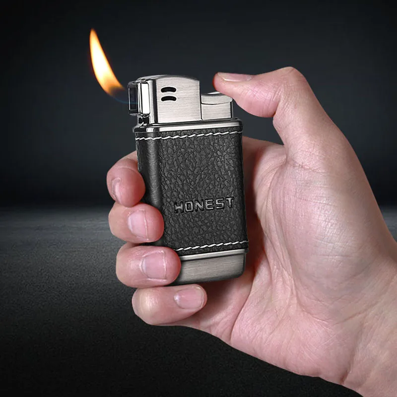 

Honest Gas Lighter Pipe Lighter Oblique Fire Metal Butane Gas Cigarette Lighters Refilled Smoking Accessories