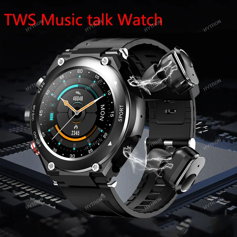 

2024 New TWS Music Talk Smartwatch Earphone 2 In 1 Men Smart Watch with Earbuds 10 Hours Of Strong Sound Effects Music Lover