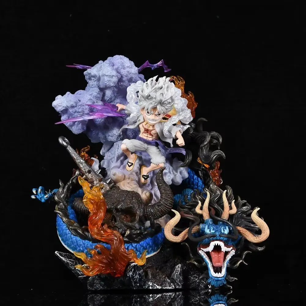 21 см цельная фигурка Ника Луффи Vs Kaidou, аниме фигурки Gk, статуэтка, искусственная кожа, стол, Рождество