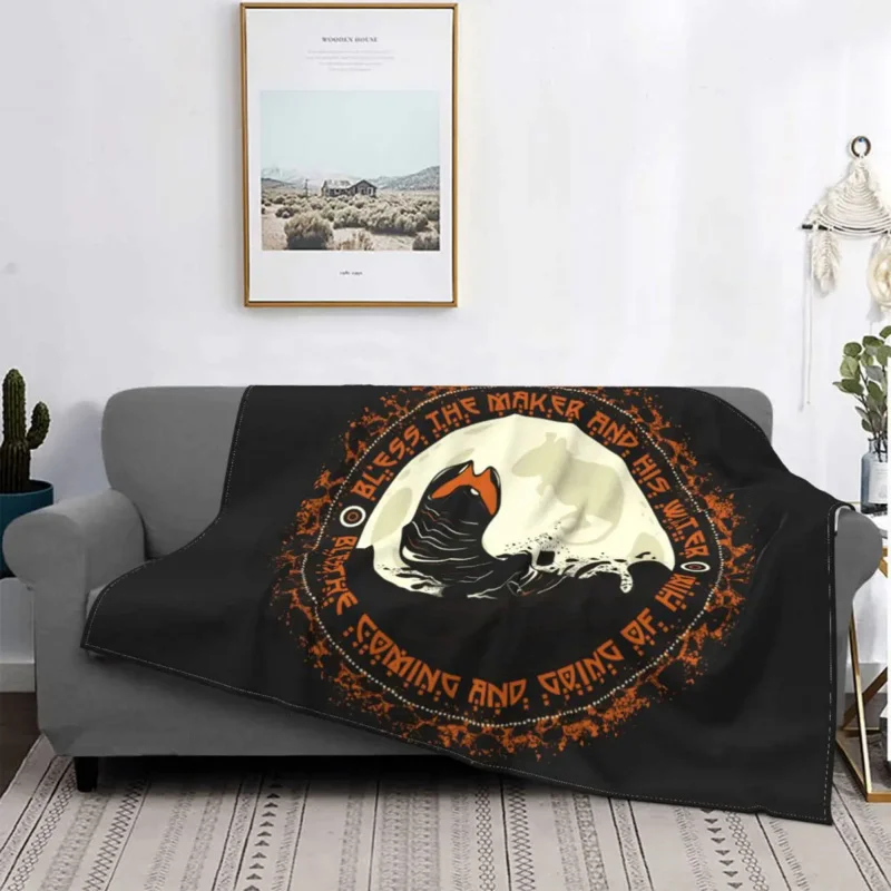 

Shai Hulud Blankets Fleece Dune Herbert Frank Arrakis Sandworm Science Fiction Super Warm Throw Blanket for Bed Bed Rug
