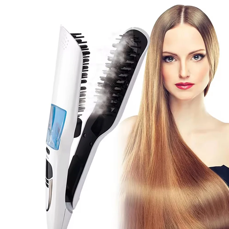 

Hot Selling Professional Steam Straightener Brush Salon Dry And Wet Fast Ion Steam Iron Straightener Women'S Styling Tool