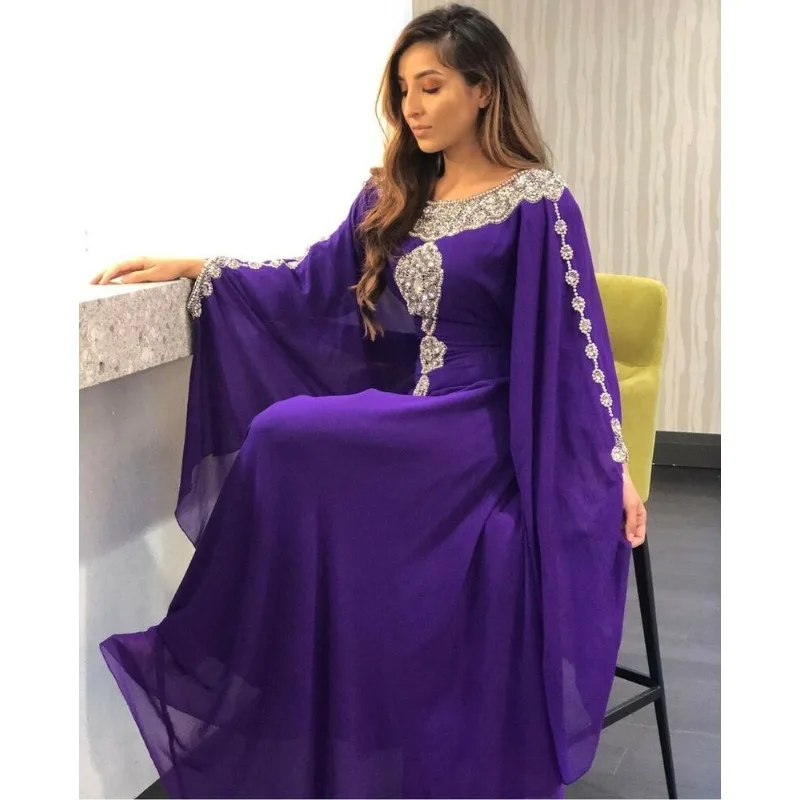 

Purple Kaftans Farasha Abaya Long Dress Women's Dress Dubai Morocco