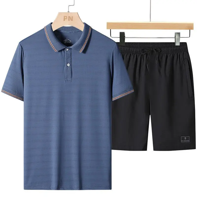 Men Clothing Fasion New Ice Silk Quick Drying Summer Men's Suit Casual Short Sleeve T-shirt Shorts Two Piece Polo Shirt
Men Clothing Fasion New Ice Silk Quick Drying Summer Men's Suit Casual Short Sleeve T-shirt Shorts Two Piece Polo Shirt