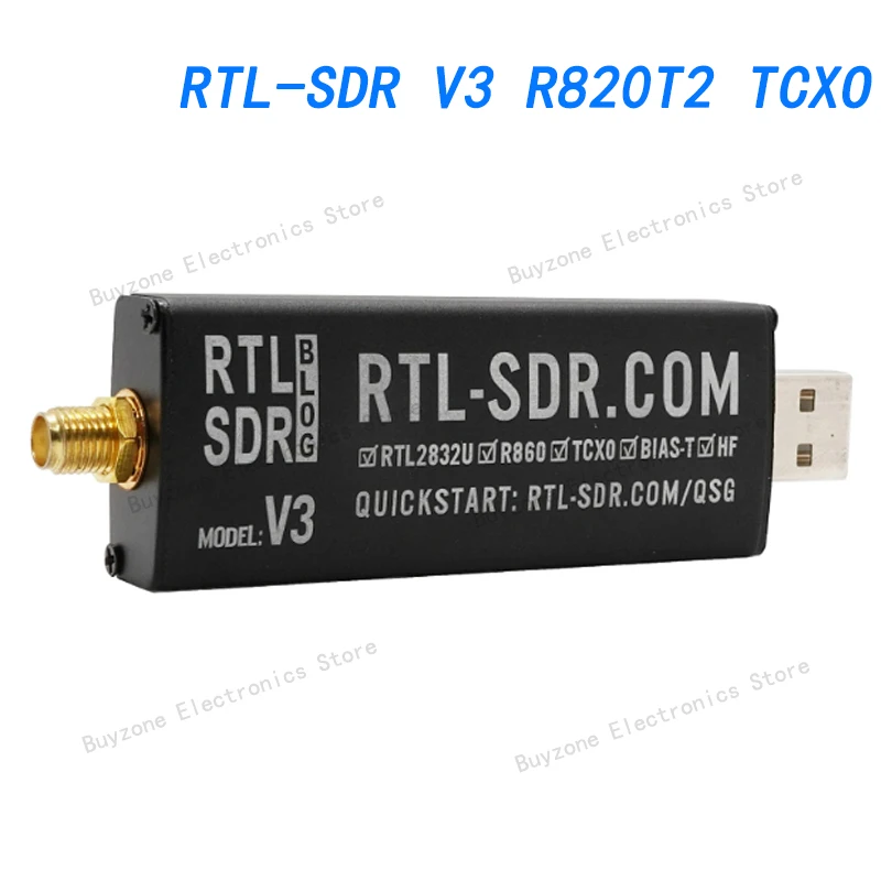 RTL-SDR V3 R820T2 TCXO программное обеспечение, радио, широкополосное, ультракороткая волна
RTL-SDR V3 R820T2 TCXO программное обеспечение, радио, широкополосное, ультракороткая волна