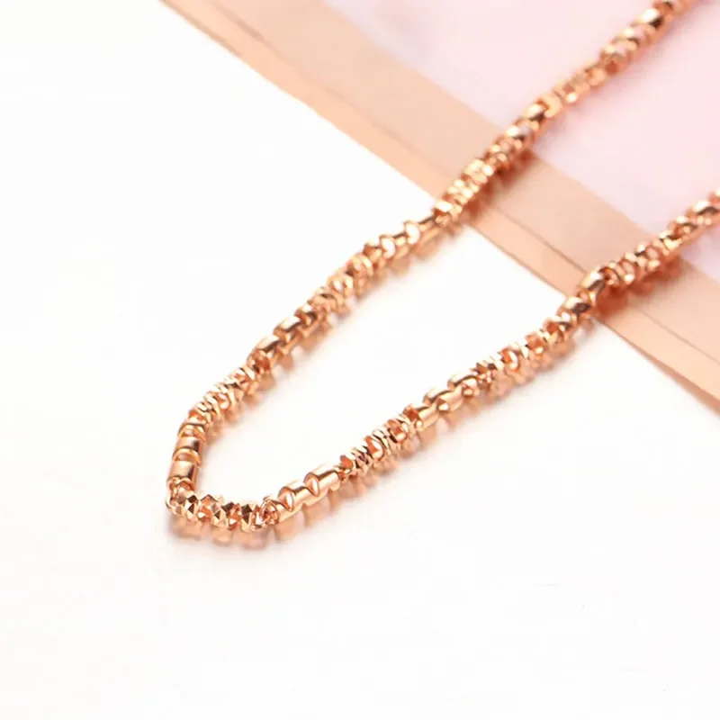

585 Purple Gold Plated 14K Rose Gold Luxury Hip Hop Chunky Chain Necklace Fashion Shiny Punk Style Couple Jewelry Party Gift