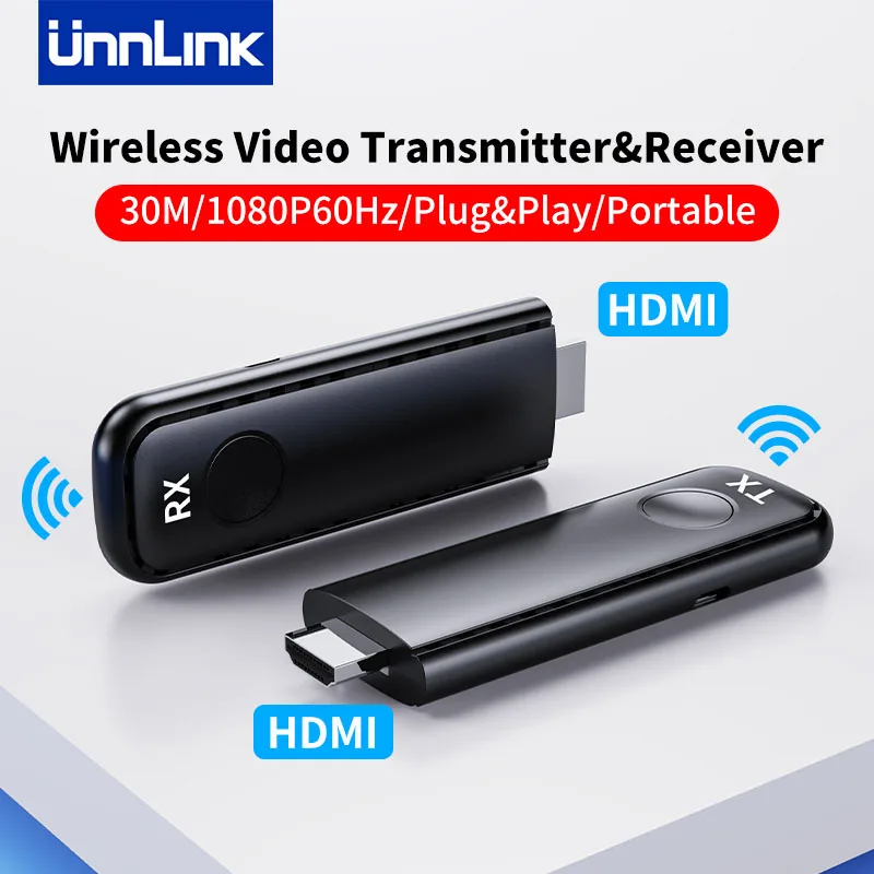 UNNLINK Wireless HDMI Transmitter and Receiver 30M 1080P 60HZ Display Dongle Extender Adapter For TV Camera Streaming Projector
UNNLINK Wireless HDMI Transmitter and Receiver 30M 1080P 60HZ Display Dongle Extender Adapter For TV Camera Streaming Projector