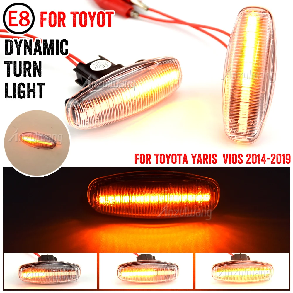 

1 Pair For Toyota Yaris Vios Car Led Dynamic Side Marker Turn Signal Light Sequential Blinker Light 2014 2015 2016 2017-2019