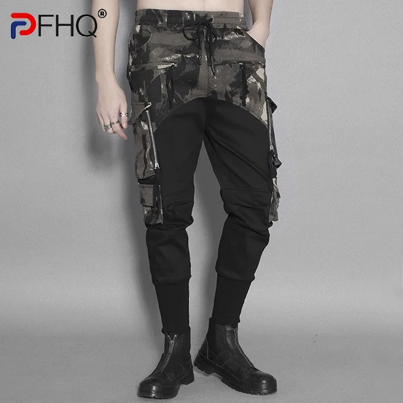 Мужские камуфляжные брюки-карго PFHQ, приталенные модные брюки-карандаш контрастных цветов на завязках с карманами, 21Z3307
Мужские камуфляжные брюки-карго PFHQ, приталенные модные брюки-карандаш контрастных цветов на завязках с карманами, 21Z3307