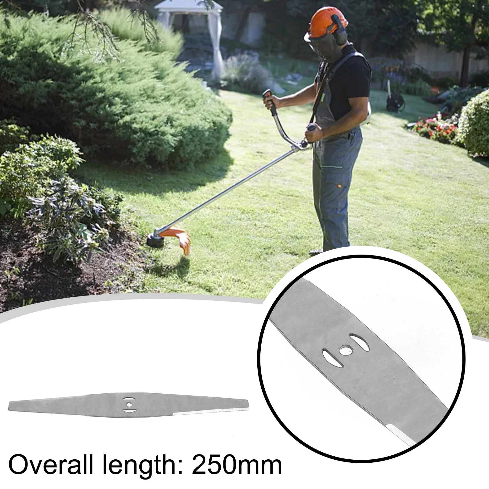 

250mm Metal Grass String Trimmer Head Blade Steel Replacement Saw Blades Lawn Mower Slotted-Knife Garden Tool Parts
