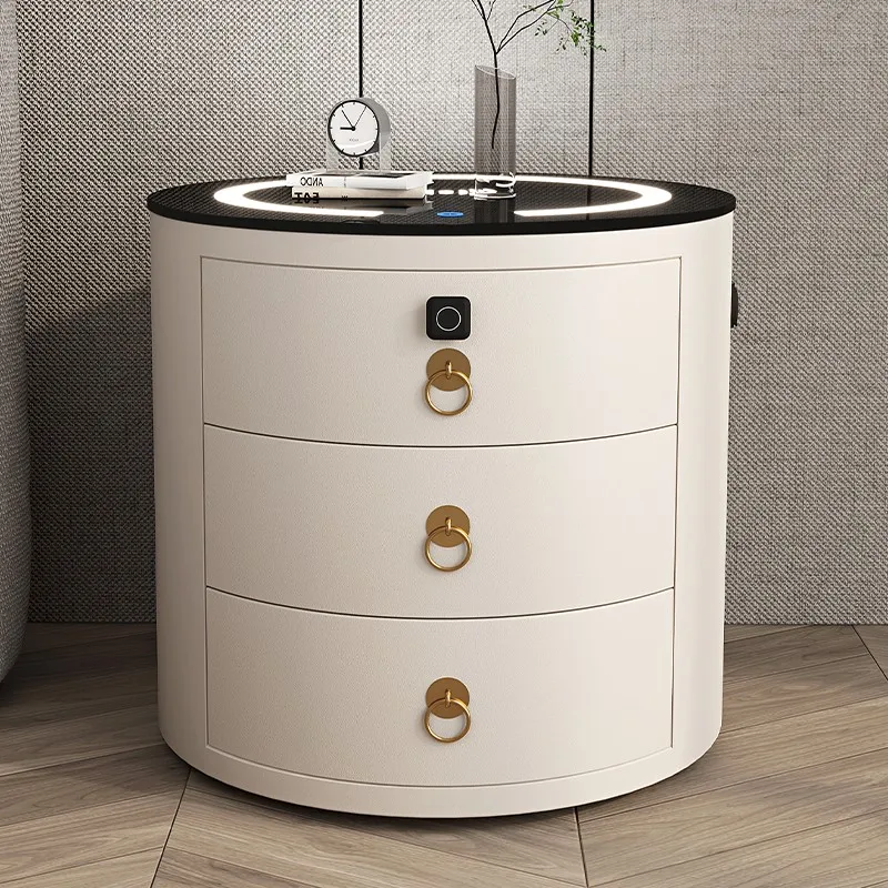 Round Smart Bedside Table Simple Modern Charging Multifunctional Bedroom Luxury Advanced Lock Bedside Locker Furniture WKNS
Round Smart Bedside Table Simple Modern Charging Multifunctional Bedroom Luxury Advanced Lock Bedside Locker Furniture WKNS