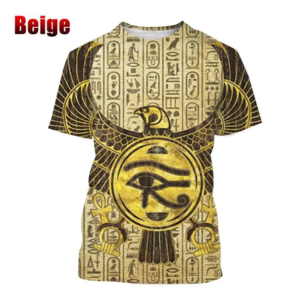 

Новинка 2023, модная 3D футболка Фараона Анубис для мужчин и женщин, топы с коротким рукавом и принтом древнего египетского Бога, глаза Египта