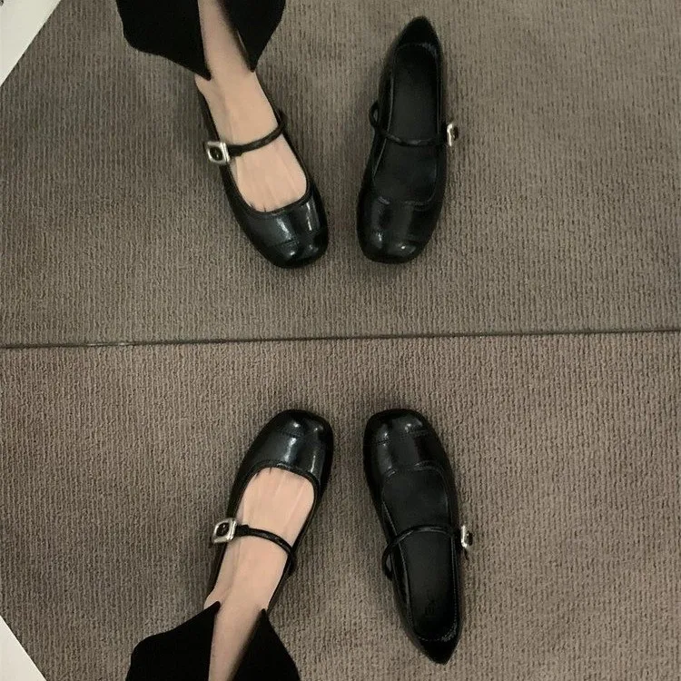 

Дизайнерские Туфли Мэри Джейн женские кожаные туфли с квадратным носком Модные Повседневные слипоны женские элегантные уличные стильные туфли на плоской подошве