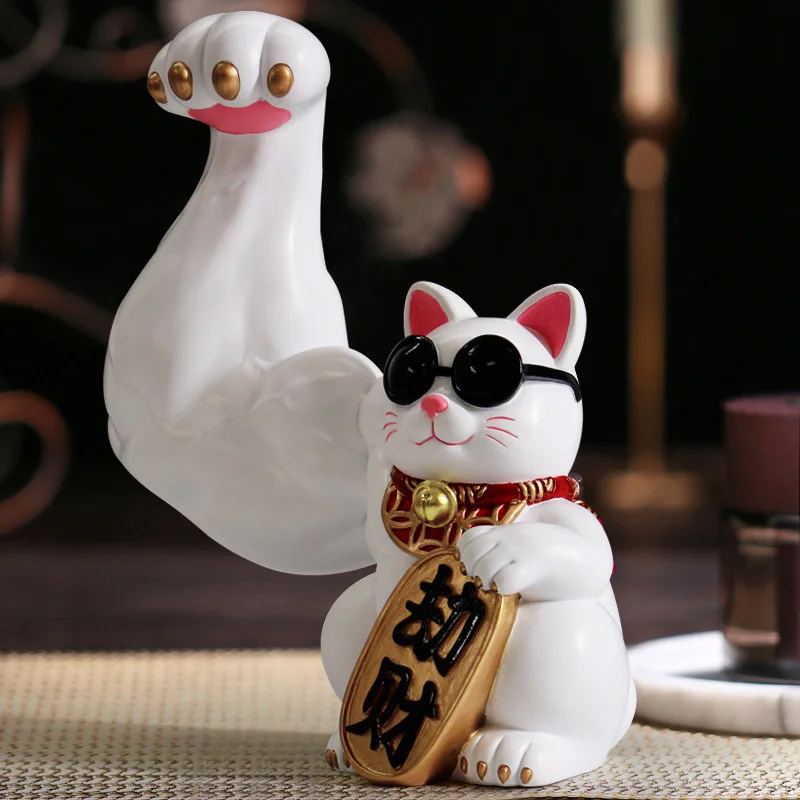 Golden Resin Muscle Arm Lucky Fortune Cat Figurine Cute Animal Statue Living Room Feng Shui Ornament Sculpture Home Decoration 
Golden Resin Muscle Arm Lucky Fortune Cat Figurine Cute Animal Statue Living Room Feng Shui Ornament Sculpture Home Decoration