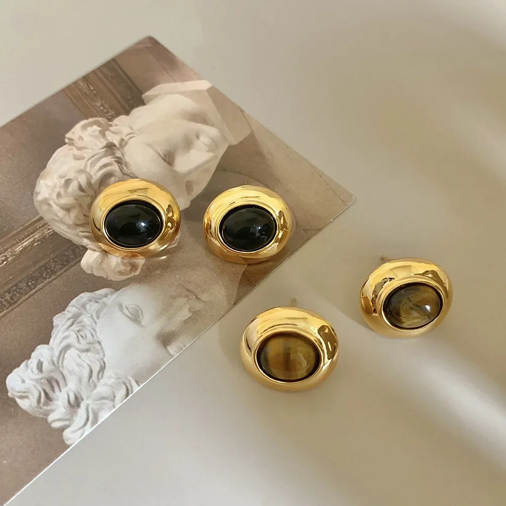 Unique Design Tiger Eye Stone Stud Earrings with Devil's Eye Vintage Charm18K Gold Plated Stud Earrings with Tiger Eye Stone
Unique Design Tiger Eye Stone Stud Earrings with Devil's Eye Vintage Charm18K Gold Plated Stud Earrings with Tiger Eye Stone