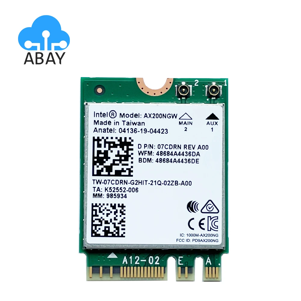 AX200NGW 802.11ax 3000Mbps wifi 6 NGFF M2 WiFi Module Wireless Network Card AX200 WiFi Adapter
AX200NGW 802.11ax 3000Mbps wifi 6 NGFF M2 WiFi Module Wireless Network Card AX200 WiFi Adapter