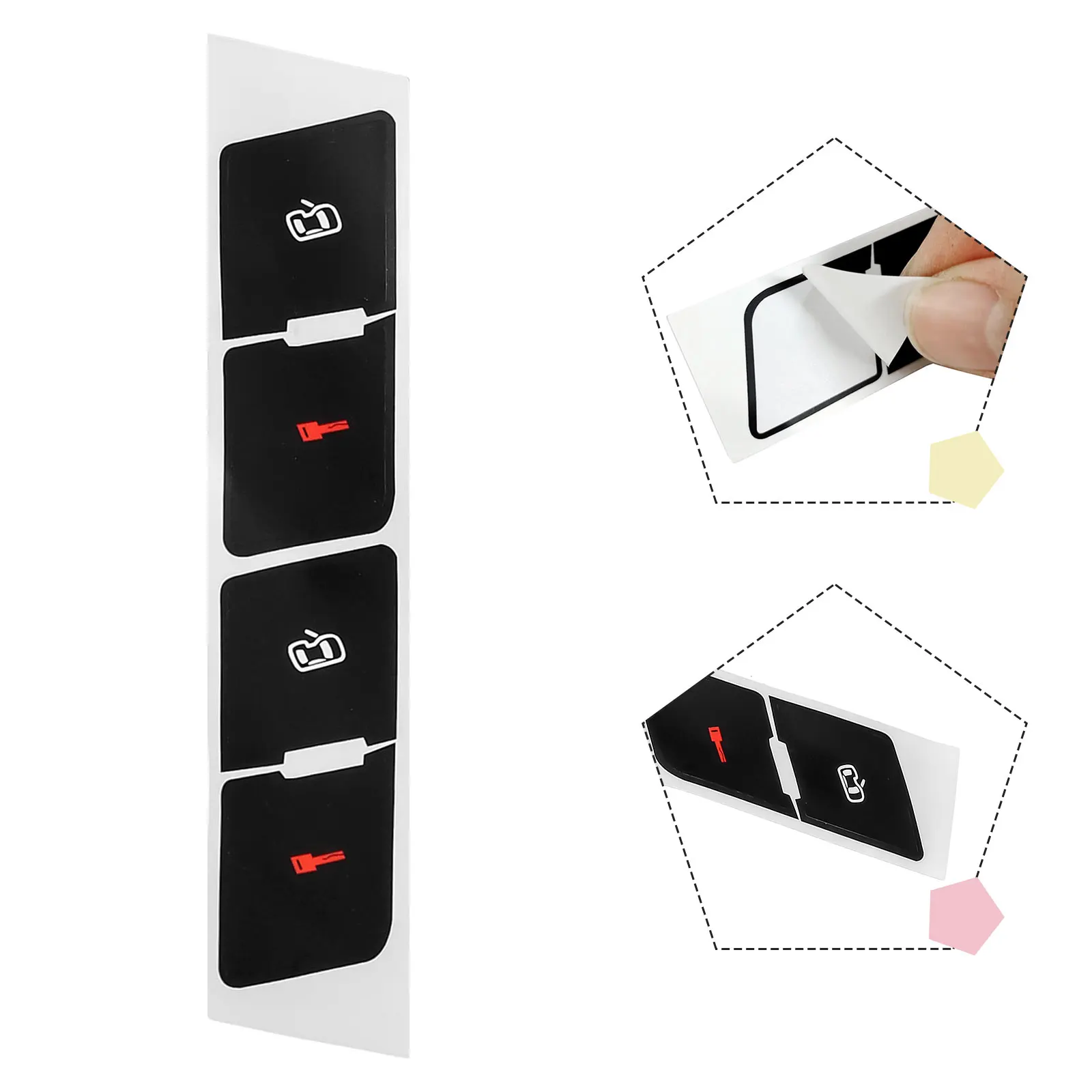 

A B B Sunlight Button Central Lock Overlay Package Content Black Overlay Characters Durable Firmly Grade Vinyl