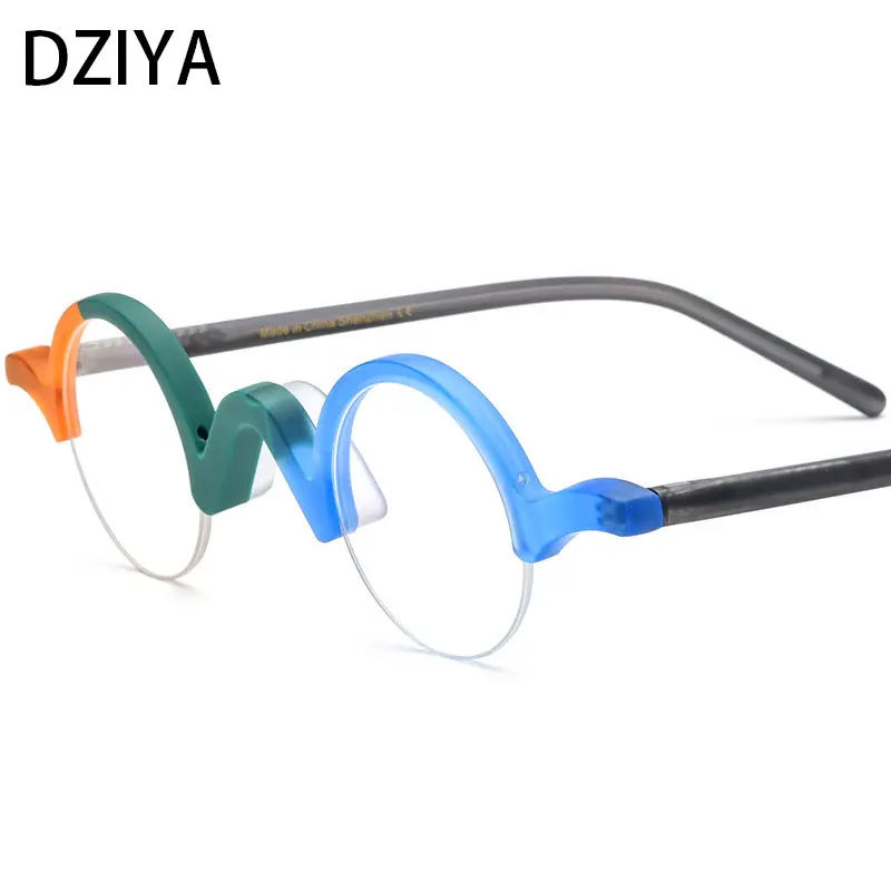 Brand Design Acetate Glasses Men Half Frame Matte Round Transparent Eyeglasses Women Punk Style Vintage Frame 61025
Brand Design Acetate Glasses Men Half Frame Matte Round Transparent Eyeglasses Women Punk Style Vintage Frame 61025