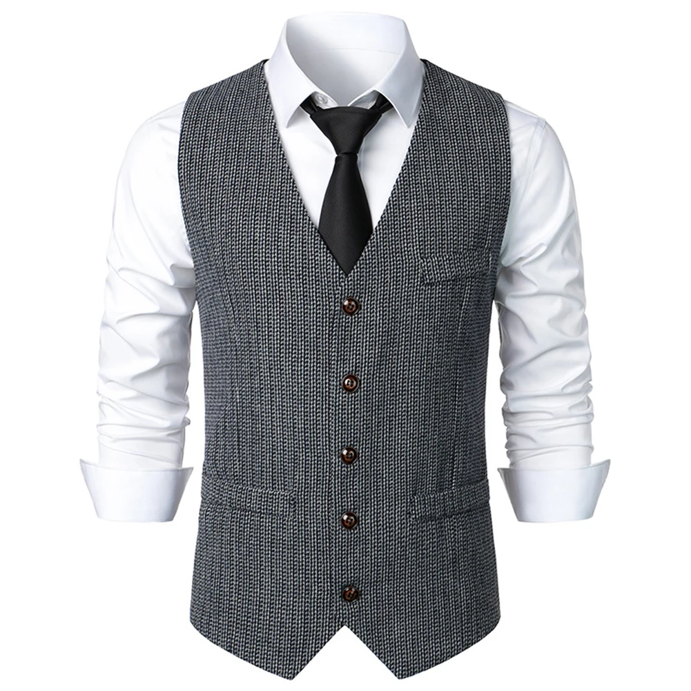 Vintage Mens Business Waistcoat Retro Plaid Wedding Suit Vest Button Down Sleeveless Top in Dark Gray/Blue/Coffee
Vintage Mens Business Waistcoat Retro Plaid Wedding Suit Vest Button Down Sleeveless Top in Dark Gray/Blue/Coffee