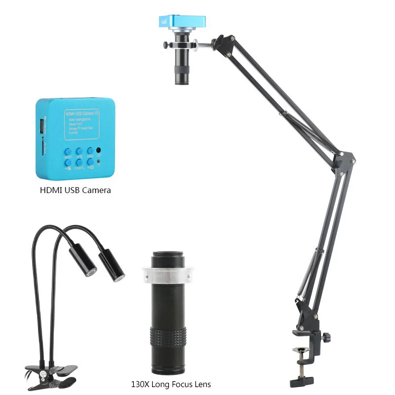 SONY IMX307 1080P Electronics Digital HDMI USB Video Microscope Camera 130X C-mount Lens For PCB SMD Soldering Phone Repair Tool
SONY IMX307 1080P Electronics Digital HDMI USB Video Microscope Camera 130X C-mount Lens For PCB SMD Soldering Phone Repair Tool